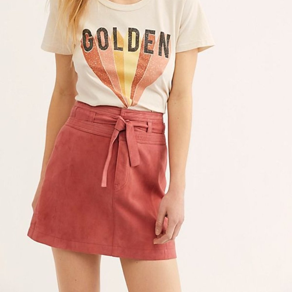 Free People Livin for Love Goat Leather Mini Skirt 12